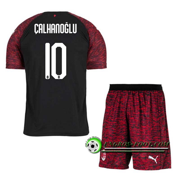 Engros-foot: Ensemble Maillot Foot Milan AC Enfants ?ALHANOGLU 10 Third 2018 2019 Noir Thailande