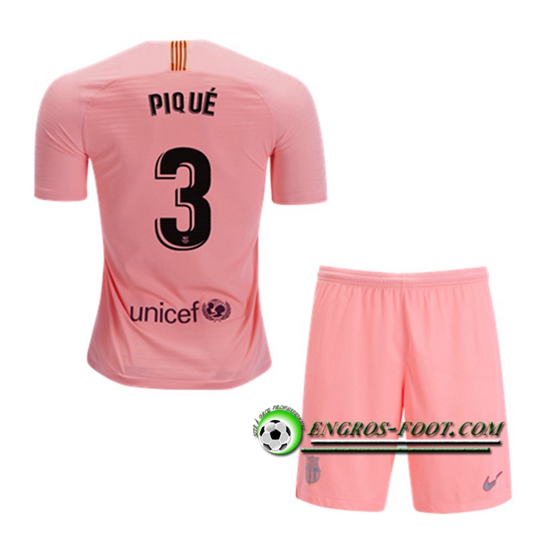 Engros-foot: Ensemble Maillot Foot FC Barcelone Enfants 3 PIQUE Third 2018 2019 Pastèque Thailande