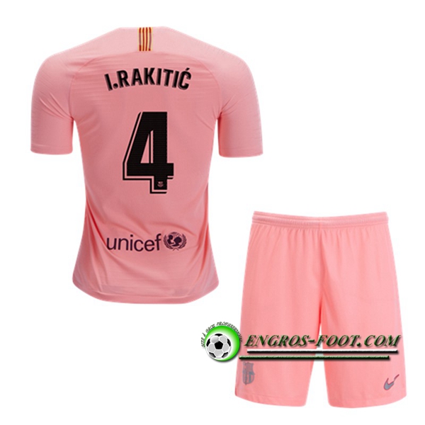 Engros-foot: Ensemble Maillot Foot FC Barcelone Enfants 4 I.RAKITIC Third 2018 2019 Pastèque Thailande