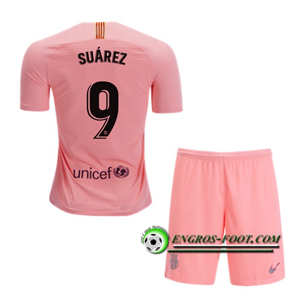 Engros-foot: Ensemble Maillot Foot FC Barcelone Enfants 9 SUAREZ Third 2018 2019 Pastèque Thailande