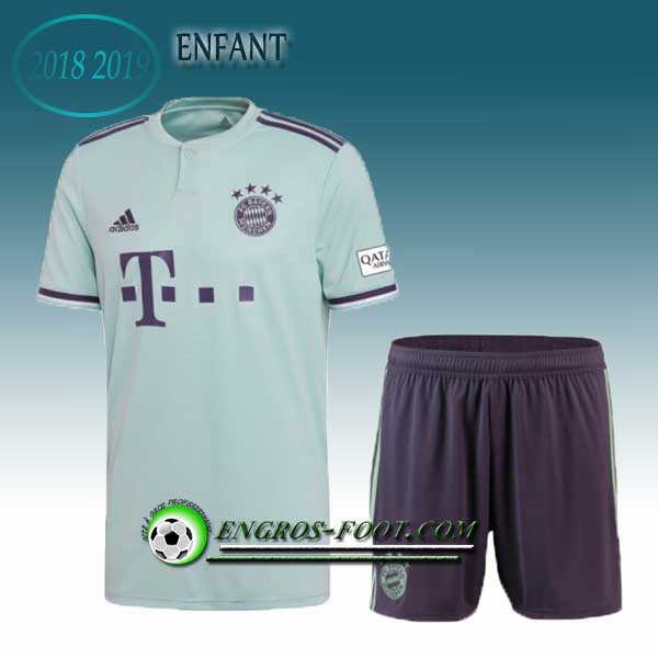 Engros-foot: Ensemble Maillot Foot Bayern Munich Enfants Exterieur 2018 2019 Bleu Ciel Thailande