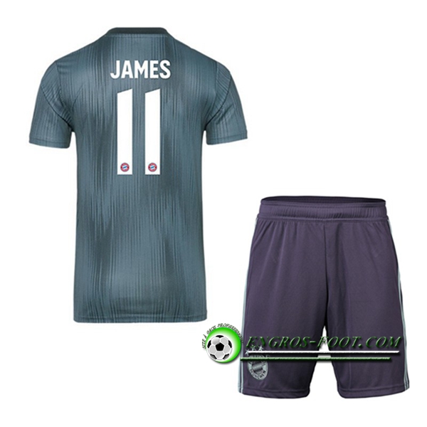 Engros-foot: Ensemble Maillot Foot Bayern Munich Enfants 11 JAMES Third 2018 2019 Bleu Marine Thailande