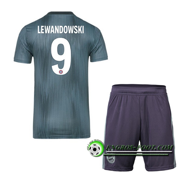 Engros-foot: Ensemble Maillot Foot Bayern Munich Enfants 9 LEWANDOWSKI Third 2018 2019 Bleu Marine Thailande