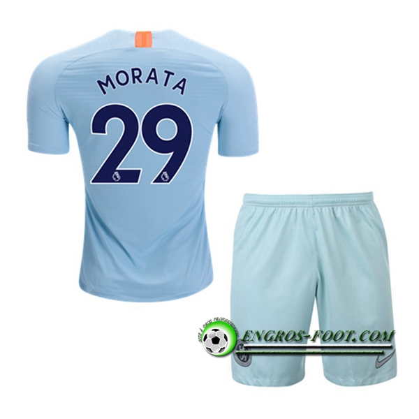 Engros-foot: Ensemble Maillot Foot FC Chelsea Enfants MORATA 29 Third 2018 2019 Bleu Ciel Thailande