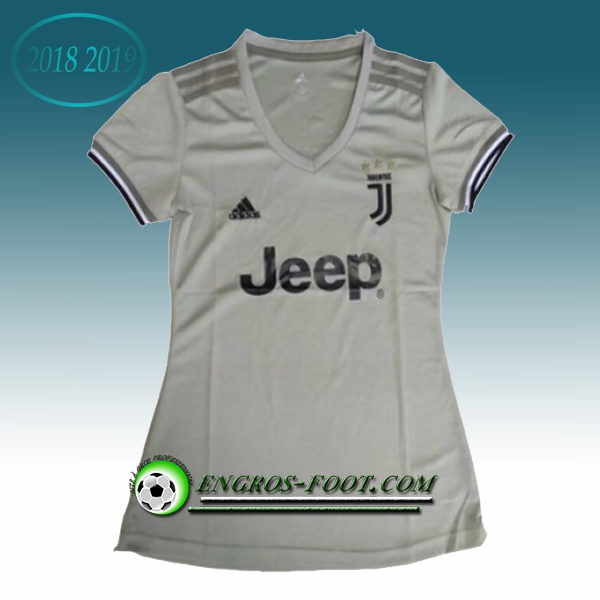 Engros-foot: Jeu Maillot de Juventus Femme Exterieur 2018 2019 Beige Thailande