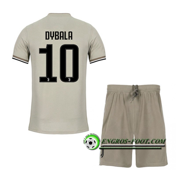 Engros-foot: Ensemble Maillot Foot Juventus Enfants DYBALA 10 Exterieur 2018 2019 Beige Thailande