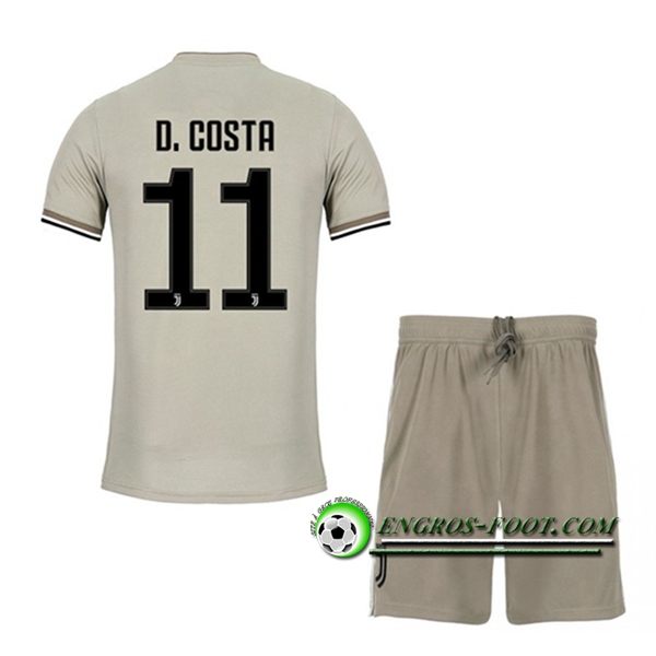 Engros-foot: Ensemble Maillot Foot Juventus Enfants D.COSTA 11 Exterieur 2018 2019 Beige Thailande