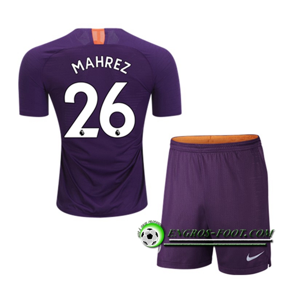 Engros-foot: Ensemble Maillot Foot Manchester City Enfants 26 MAHREZ Third 2018 2019 Pourpre Thailande