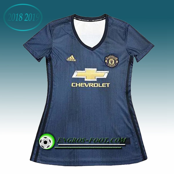 Engros-foot: Jeu Maillot de Manchester United Femme Third 2018 2019 Bleu Marine Thailande