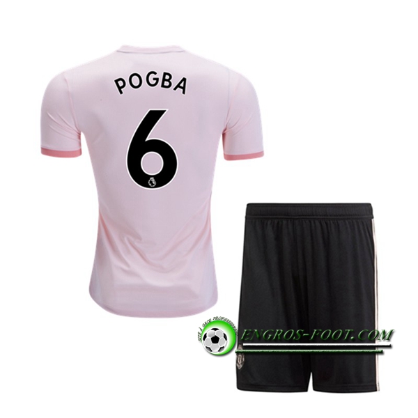 Engros-foot: Ensemble Maillot Foot Manchester United Enfants 6 POGBA Exterieur 2018 2019 Blanc Thailande