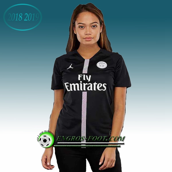 Engros-foot: Jeu Maillot de PSG Femme Third 2018 2019 Noir Thailande