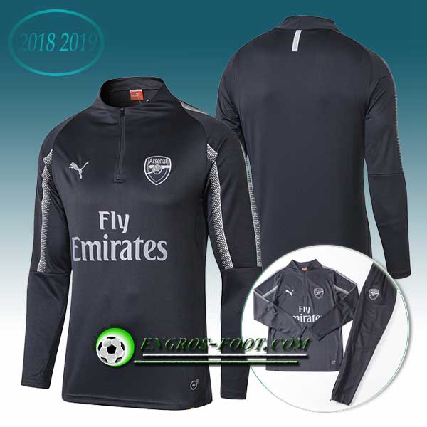 Engros-foot: Sweatshirt Training Arsenal Noir 2018-2019 Thailande