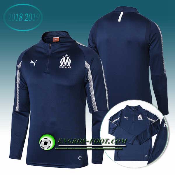 Engros-foot: Sweatshirt Training Marseille OM Bleu Fonce 2018-2019 Thailande