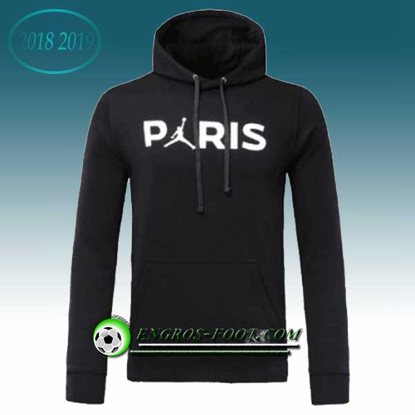 Engros-foot: Sweat a Capuche Jordan PSG Noir 2018-2019 Thailande