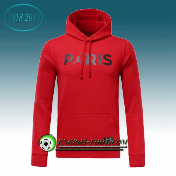 Engros-foot: Sweat a Capuche Jordan PSG Rouge 2018-2019 Thailande