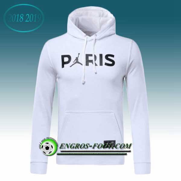 Engros-foot: Sweat a Capuche Jordan PSG Blanc 2018-2019 Thailande