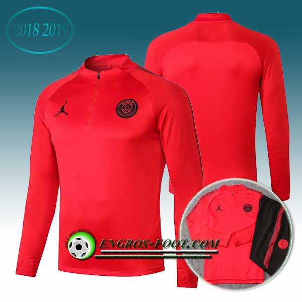 Engros-foot: Sweatshirt Training Jordan PSG Rouge 2018-2019 Thailande