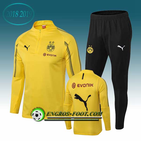 Engros-foot: Ensemble Survetement Foot Dortmund BVB Jaune 2018-2019 Thailande