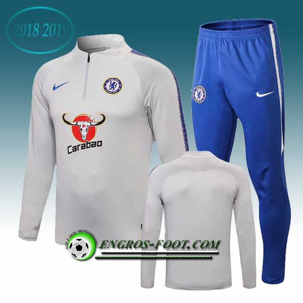 Engros-foot: Ensemble Survetement Foot FC Chelsea Gris 2018-2019 Thailande