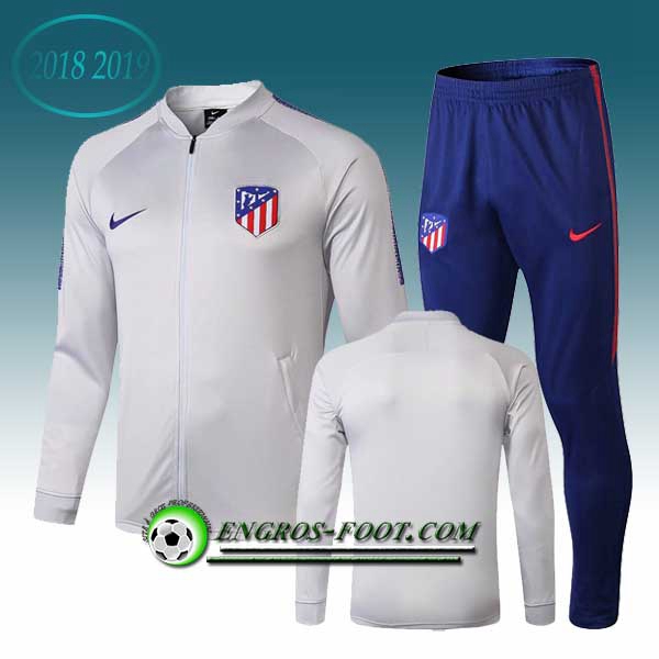 Engros-foot: Ensemble Survetement Foot - Veste Atletico Madrid Gris 2018-2019 Thailande