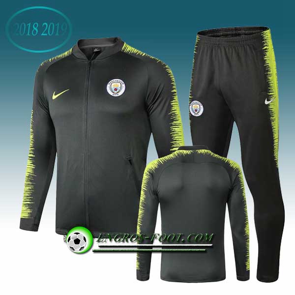 Engros-foot: Ensemble Survetement Foot - Veste Manchester City Vert 2018-2019 Thailande