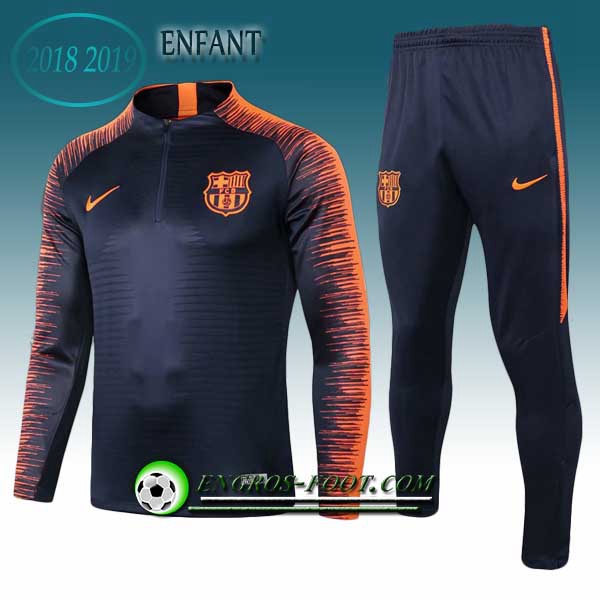 Engros-foot: Ensemble Survetement Foot FC Barcelone Enfant Noir/Orange 2018-2019 Thailande