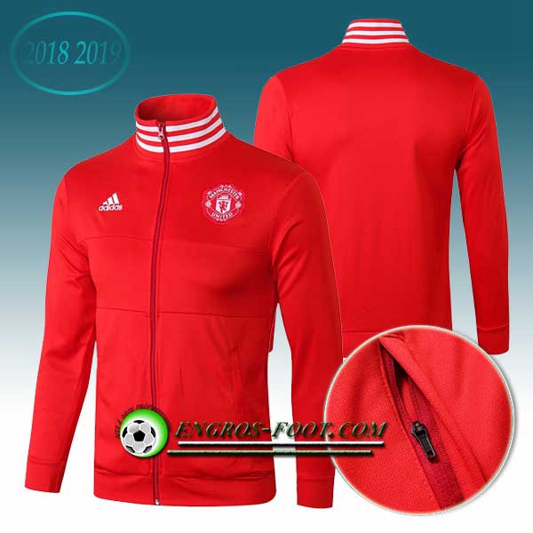 Engros-foot: Veste Foot Manchester United Rouge Col haut 2018-2019 Thailande