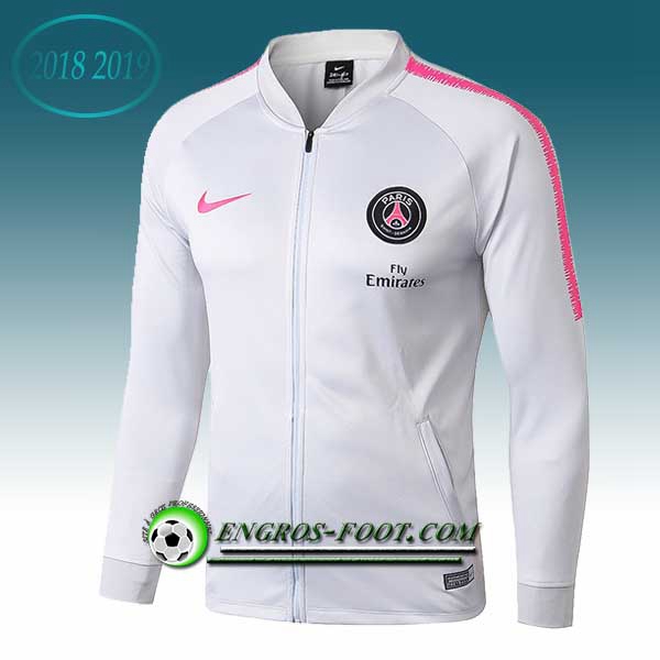 Engros-foot: Veste Foot PSG Blanc 2018-2019 Thailande