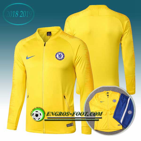 Engros-foot: Veste Foot FC Chelsea Jaune 2018-2019 Thailande