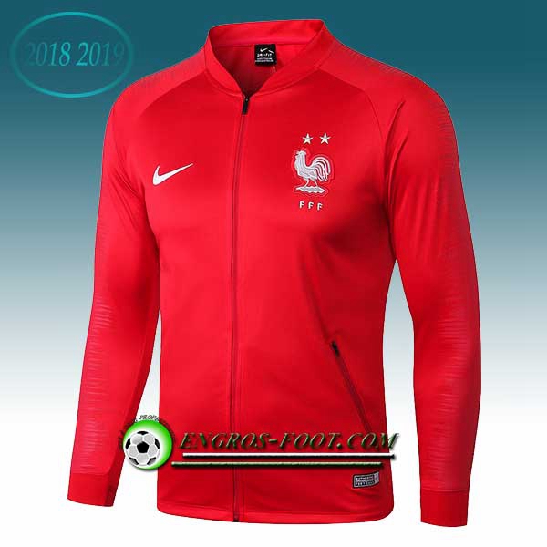 Engros-foot: Veste Foot France 2 Etoiles Rouge 2018-2019 Thailande