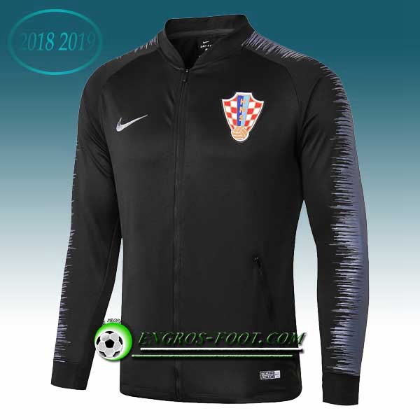 Engros-foot: Veste Foot Croatie Noir 2018-2019 Thailande