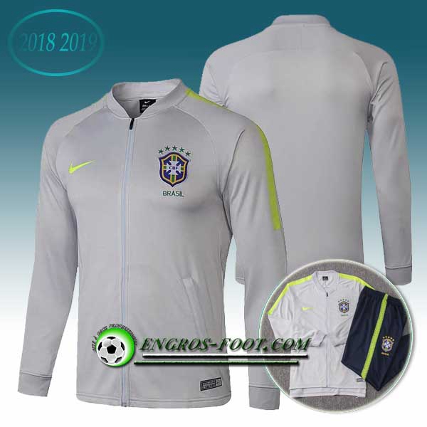 Engros-foot: Veste Foot Brésil Gris 2018-2019 Thailande