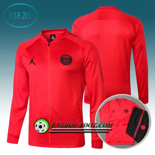 Engros-foot: Veste Foot Jordan PSG Rouge 2018-2019 Thailande