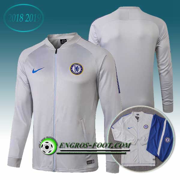 Engros-foot: Veste Foot FC Chelsea Gris 2018-2019 Thailande