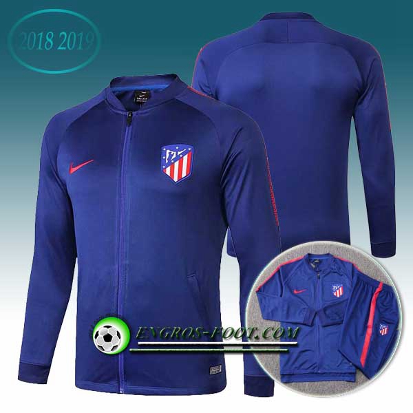 Engros-foot: Veste Foot Atletico Madrid Bleu 2018-2019 Thailande