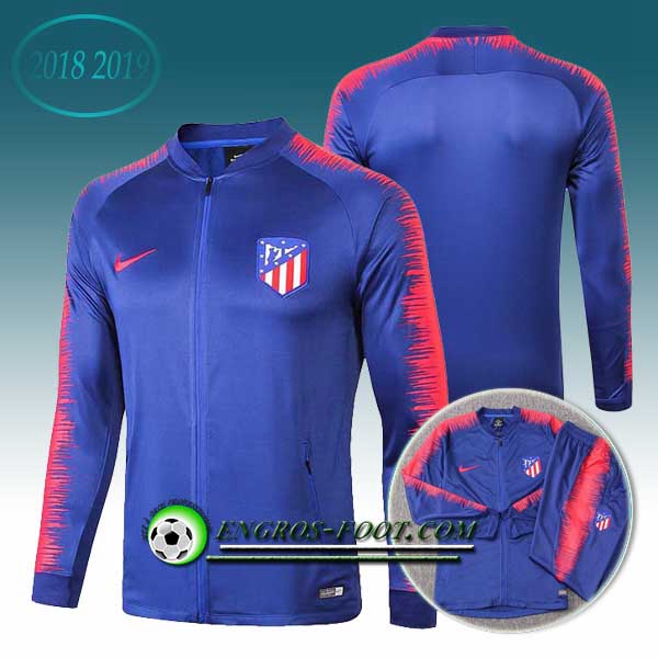 Engros-foot: Veste Foot Atletico Madrid Bleu/Rouge 2018-2019 Thailande