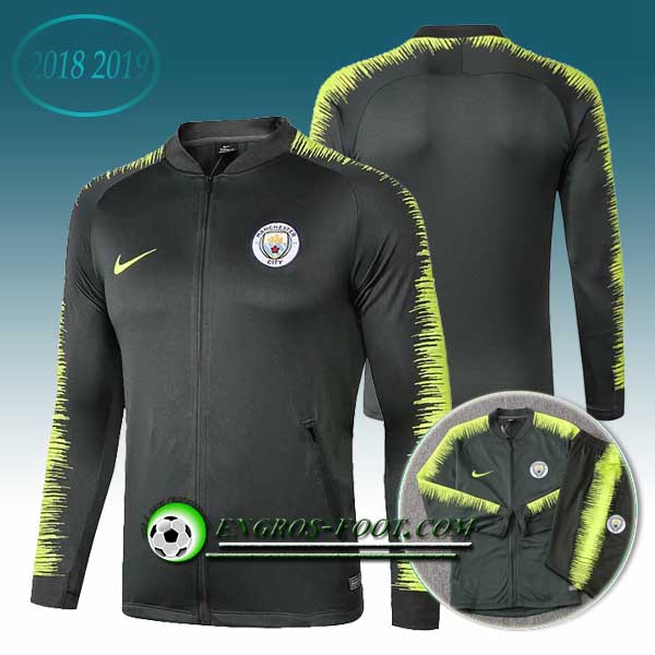 Engros-foot: Veste Foot Manchester City Vert 2018-2019 Thailande