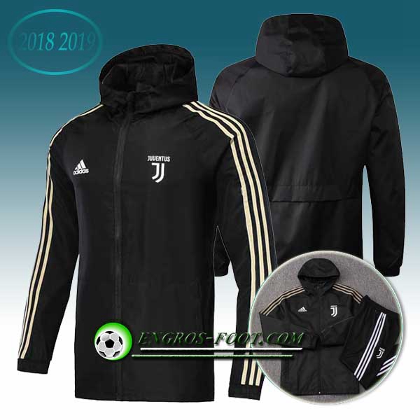 Engros-foot: Veste Foot Coupe Vent Juventus Noir 2018-2019 Thailande