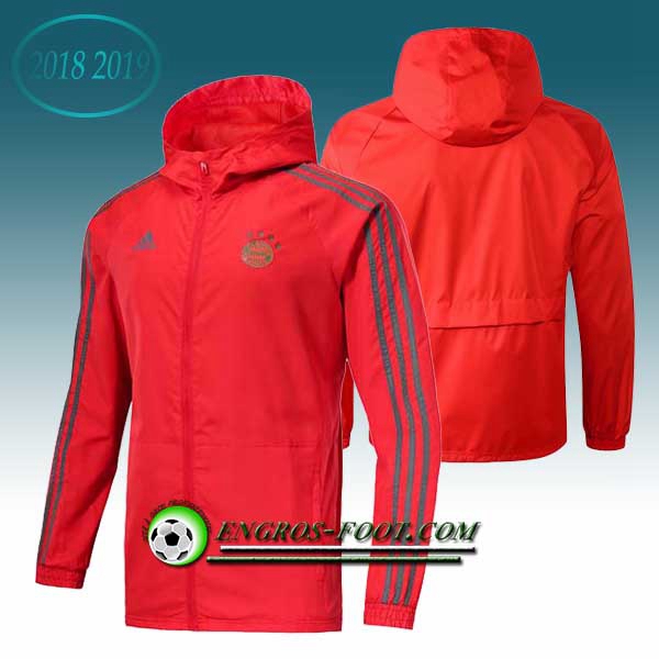 Engros-foot: Veste Foot Coupe Vent Bayern Munich Rouge 2018-2019 Thailande