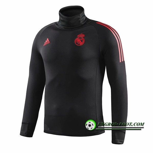 Engros-foot: Sweatshirt Training Real Madrid Noir Col haut 2018-2019 Thailande