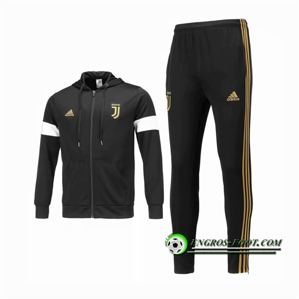 Engros-foot: Ensemble Veste A Capuche Survetement Juventus Noir 2018-2019 Thailande