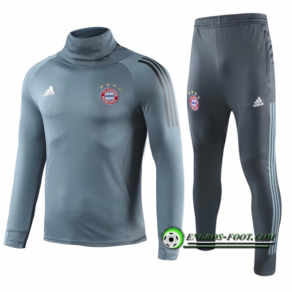 Engros-foot: Ensemble Survetement Foot Bayern Munich Gris Col haut 2018-2019 Thailande