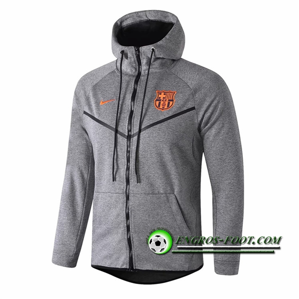 Engros-foot: Veste A Capuche Foot FC Barcelone Gris 2018-2019 Thailande