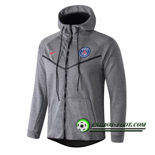 Engros-foot: Veste A Capuche Foot PSG Gris 2018-2019 Thailande