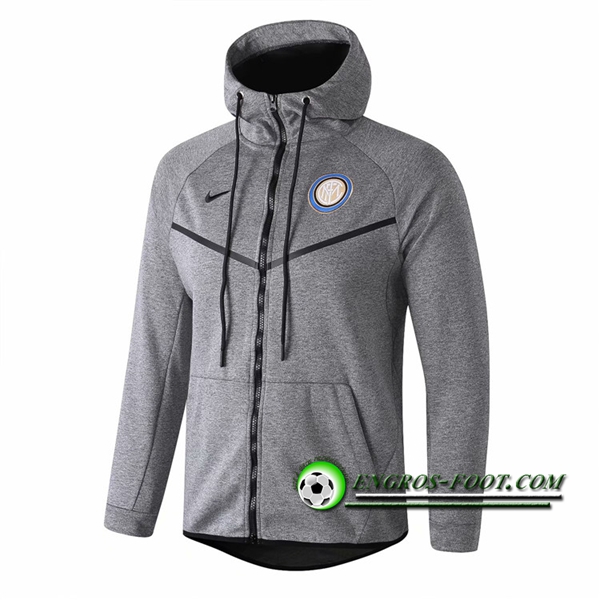 Engros-foot: Veste A Capuche Foot Inter Milan Gris 2018-2019 Thailande