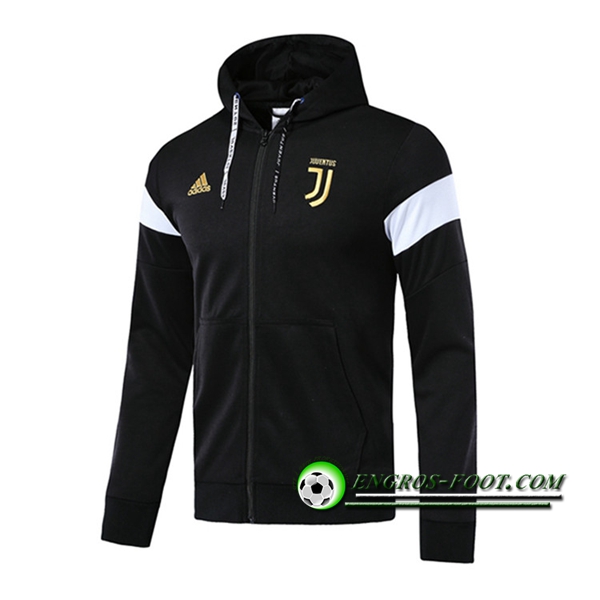 Engros-foot: Veste A Capuche Foot Juventus Noir 2018-2019 Thailande