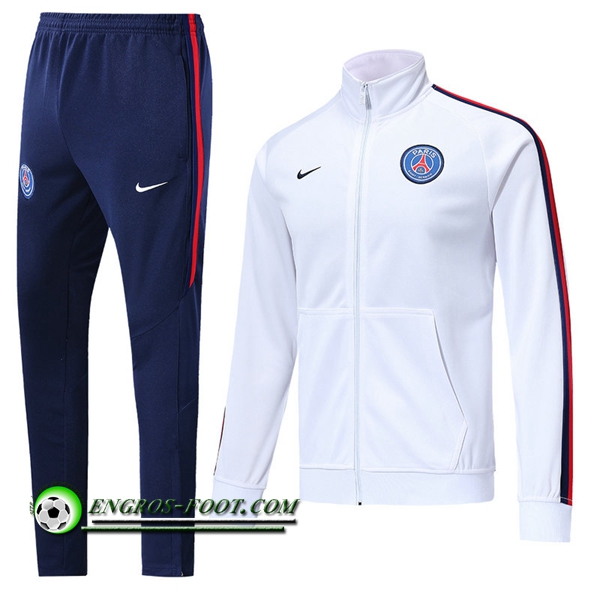 Engros-foot: Nouveaux Ensemble Survetement de - Veste PSG Blanc 2019-2020 Thailande