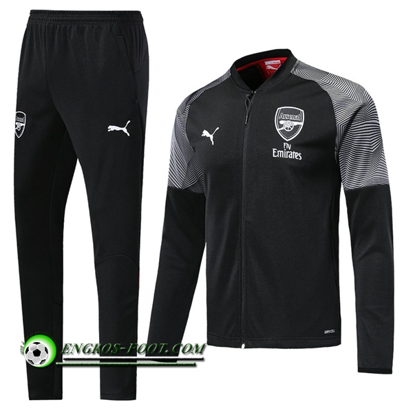 Engros-foot: Nouveaux Ensemble Survetement de - Veste Arsenal Noir 2019-2020 Thailande