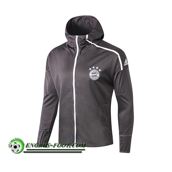 Engros-foot: Veste Foot Sweat A Capuchet Bayern Munich Gris 2019-2020 Thailande