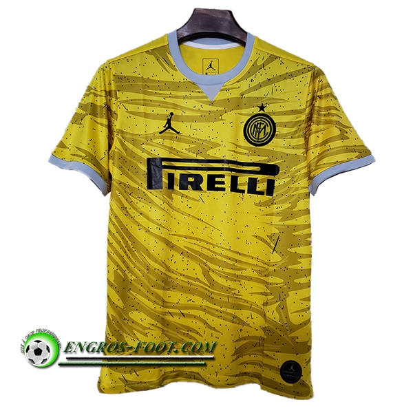 Engros-foot: Maillot Foot Inter Milan Jordan jaune 2019 2020 Thailande